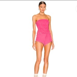 Superdown Domonique Denim‎ Short in Pink Women's Size 28 NWT Festival